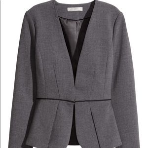 Dark Grey H & M peplum Blazer + Pants Suit